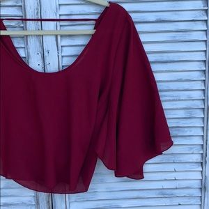 Cranberry Flowy Top